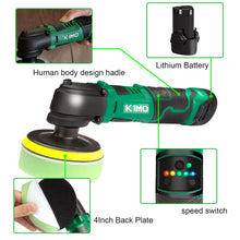 AUTOCARE Cordless Car Buffer Polisher - with 12V Lithium Rechargeable Battery 5 Variable Speeds Orbital Buffer Polisher