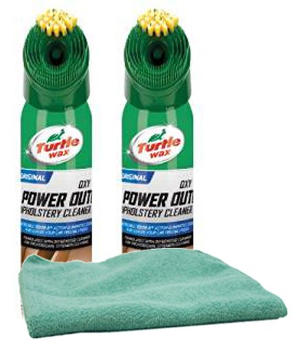 Turtle Wax Power Out Upholstery Cleaner (18 oz) Bundle with Microfiber Cloth (3 Items)