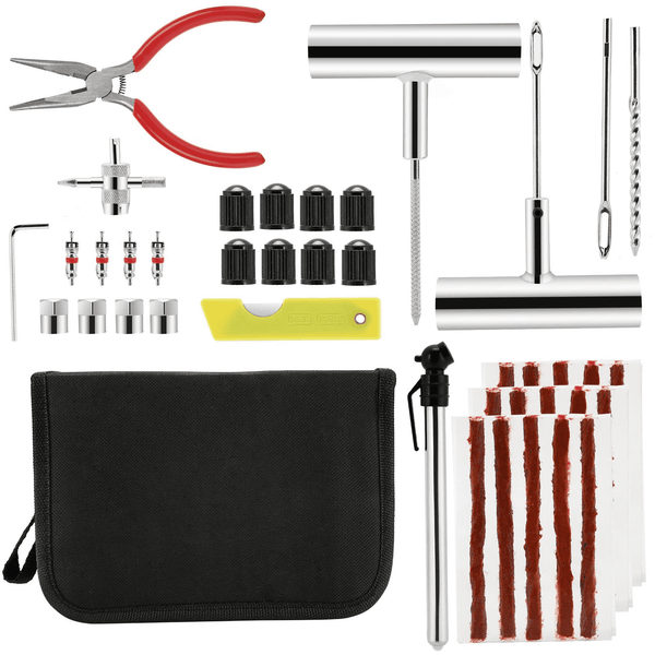 Allnice 46Pcs Tubeless Tire Repair Kit Heavy Duty Car Flat Tyre Wheel Puncture Repair Kit