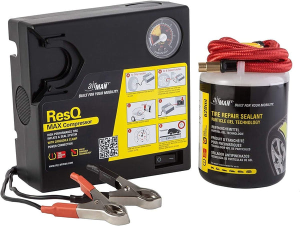 AIRMAN Flat Tire Repair Kit - ResQ Max Tire Mobility Kit Inflator with Valve Through Sealant