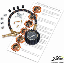 Glows in Dark Rapid Air Down Tire Deflator Offroad Kit, PSI Tire Pressure Gauge,Custom Foam Case + Chrome Caps & Valve Core Repair Tool