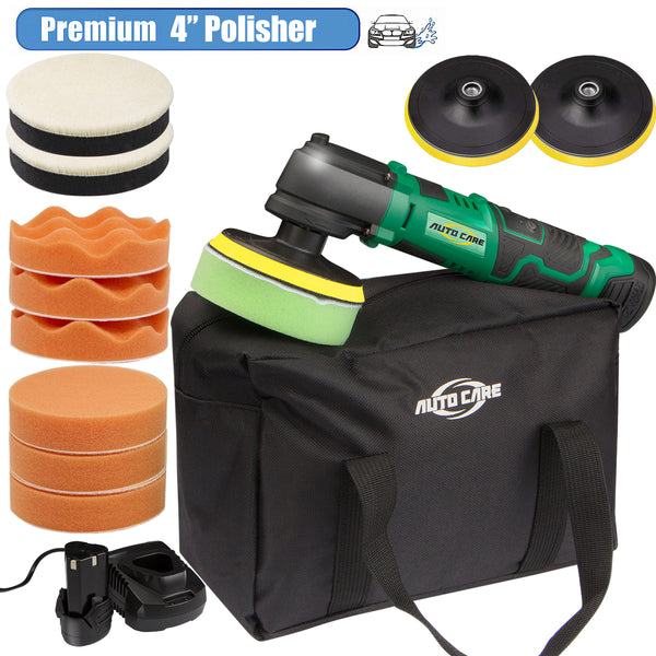 AUTOCARE Cordless Car Buffer Polisher - with 12V Lithium Rechargeable Battery 5 Variable Speeds Orbital Buffer Polisher