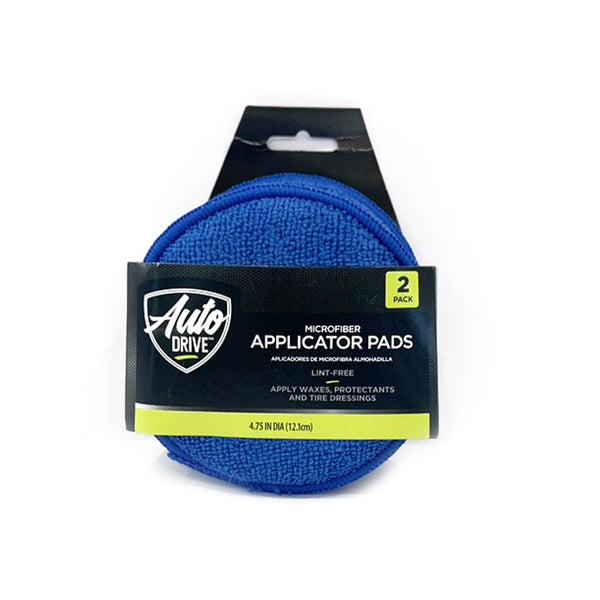Auto Drive Car Wash Microfiber Applicator Pads 2 Pack, Blue
