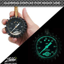Glows in Dark Rapid Air Down Tire Deflator Offroad Kit, PSI Tire Pressure Gauge,Custom Foam Case + Chrome Caps & Valve Core Repair Tool