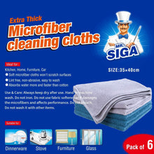 MR.Siga Microfiber Cleaning Cloth, Pack of 6, Size: 13.8