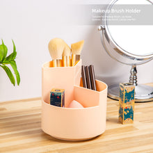 Desk Pencil Pen Holder, 3 Slots 360-Degree Spinning Pencil Pen Desk Organizers, Desktop Storage Pen Organizers Stationery Supplies, Cute Pencil Cup Pot for Office, School, Art Supply, Kids - White