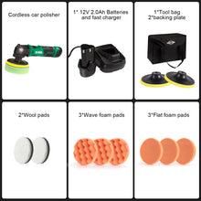 AUTOCARE Cordless Car Buffer Polisher - with 12V Lithium Rechargeable Battery 5 Variable Speeds Orbital Buffer Polisher