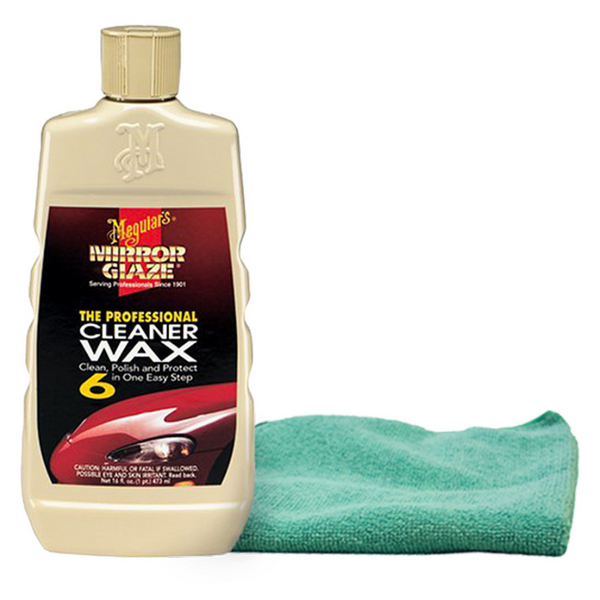 Meguiars Professional Cleaner Wax (16 oz.), Bundled with Microfiber Cloth Kit