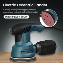 CACAGOO 300W Electric Sander 5 Inch 125mm Sanding Plate Wood Processing Furniture Car Polishing Machine with Dust Box 6 Speed Regulation