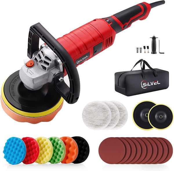 SILVEL Buffer Polisher,  1580W 7 Inch/6 Inch Rotary Car Buffer Polisher Waxer
