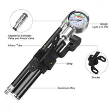 HOTBEST Bike Tyre Repair Kit Mini Bike Pump High Pressure Gauge,Bicycle Repair Tool,Rasp and Patches Bicycle Tool