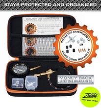 Glows in Dark Rapid Air Down Tire Deflator Offroad Kit, PSI Tire Pressure Gauge,Custom Foam Case + Chrome Caps & Valve Core Repair Tool